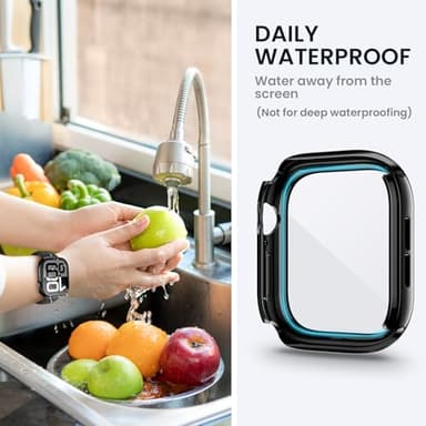 Tensea (2 in 1) for Waterproof Apple Watch Screen Protector Case Series 11/10 46mm Accessories, 360 Front and Back, iWatch PC Face Cover with Tempered Glass for Women Men, 46 mm - Image 4