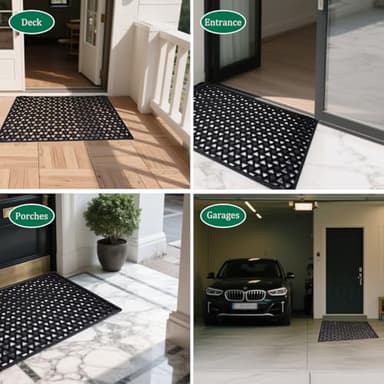 Outdoor Mat for Front Door - Door Mat Outside Entrance, 19 x 30 Welcome Rubber Doormat, Waterproof Drainage Heavy-Duty Entry Mats with Non-Slip Backing, Suitable for Gardens, Porches and Garages - Image 5