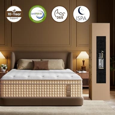 BedStory Firm Queen Mattress, 14 Inch Hybrid Mattresses in a Box with Cooling Gel & Pocket Springs for Back Pain Relief and Couples, CertiPUR-US Certified, Fiberglass-Free - Image 7