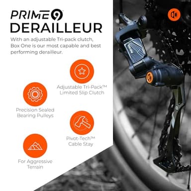 Box One/Two Prime 9 X-Wide 11-50T Range Multi Shift Drivetrain Cycling Groupset Shifter Rear Derailleur Bike Cassette Chain Shift Cable & Housing Kit - Image 4