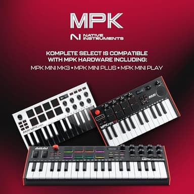 Akai Professional MPK Mini MK3 - 25 Key USB MIDI Keyboard Controller With 8 Backlit Drum Pads, 8 Knobs, Music Production Software and Native Instruments Sound Package (NKS Integration), White - Image 4