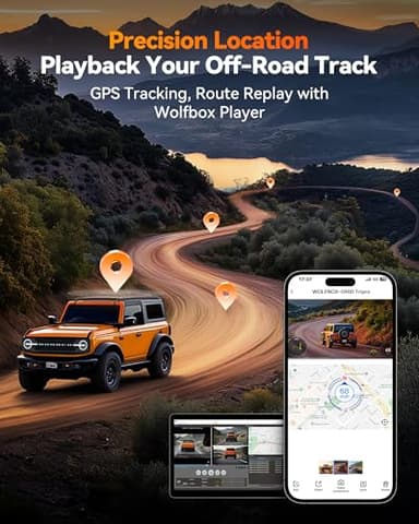 WOLFBOX G900 Tripro Bumper Version 3 Channel 4K Mirror Dash Cam, STARVIS 2 IMX678 Night Vision, 4K+2.5K+1080P Front and Rear Bumper Dash Cam, 5.8GHz WiFi, Voice Control, Includes 256GB Card & GPS - Image 8