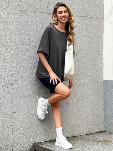 Women Oversized T-Shirt Summer Casual Short Sleeve Loose Tee Tops - Image 5