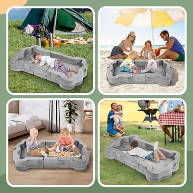 whiffee Foldable Portable Toddler Travel Bed,Toddler Floor Bed with Washable Cover for Kids,Soft and Safe (Grey) - Image 8