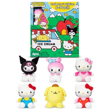 Micro Teenies Hello Kitty and Friends 6 Pack - Miniature Plush Figure, Suffed Animal, Toy Mini Soft Figure for Kids, Girls and Boys Ages 4+ - Image 1
