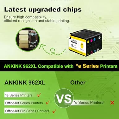 Ankink 962 XL Compatible Ink Cartridges Replacement for HP962XL Black Color, 4 Combo Pack - Image 2