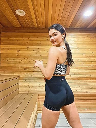 AUROLA Intensify Workout Shorts for Women Seamless Scrunch Short Gym Yoga Running Sport Active Exercise Fitness Shorts(L,Black) - Image 2