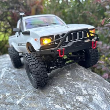 HLSFWDRIVE WPL C24-1 RC Rock Crawler RC Truck 4x4 1/16 Scale RC Crawler Off Road Remote Control Pickup 2.4G All Terrain RTR with Proportional Throttle Steering Led Light Adult - Image 8