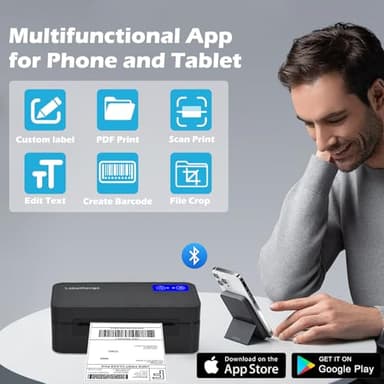 Bluetooth Thermal Label Printer for Mac, Windows, Phone, Tablet, Wireless 4x6 Shipping Label Printer for Shipping Packages, Support USPS, Ebay, Amazon, Pirate Ship - Image 7