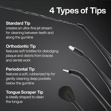 AquaSonic Aqua Flosser - Cordless Rechargeable Water Flosser for Teeth - Waterproof, Portable Oral Irrigator for Dental Cleaning with 5 Jet Tips – Braces Home Travel - Image 6