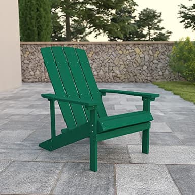 Flash Furniture Charlestown Commercial Grade Indoor/Outdoor Adirondack Chair, Weather Resistant Durable Poly Resin Deck and Patio Seating, Green - Image 2