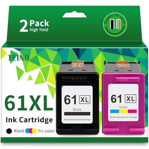 61XL 61 Ink Cartridge Combo Pack Replacement for HP Ink 61 61XL Ink Cartridges for HP Printers Envy 4500 5530 4502 Officejet 4630 Deskjet 2540 3510 Ink 61, 2-Pack - Image 1