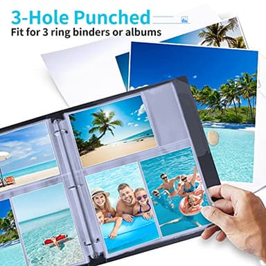 Fabmaker 30 Pack Photo Sleeves for 3 Ring Binder - (4x6, for 180 Photos), Archival Page Protectors, Clear Plastic Refill Pages, Postcard Sleeves, Acid-Free - Image 7