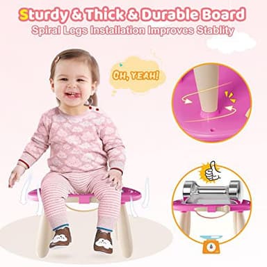 Kikidex Toddler Toys for 1-3 Years, Sturdy Magnetic Doodle Board, Reusable, No Mess, Educational Learning Toys for Kids' Birthday (Rose) - Image 6