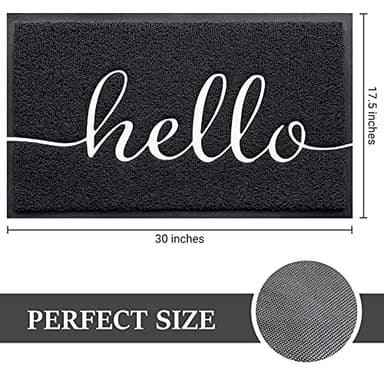 BeneathYourFeet Door Mat (30"x17.5",Black), Welcome Mat Low Profile Front Doormat Floor Mat Non Slip Rugs for Entryway, Patio, High Traffic Areas - Image 2