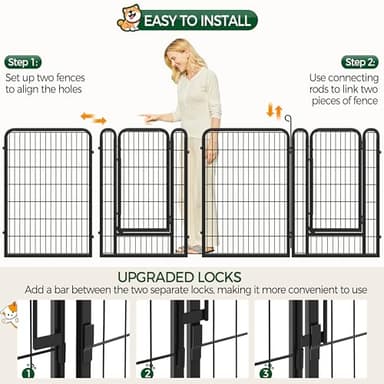 Yaheetech Dog Playpen Outdoor, 40 inch 16 Panels Dog Pen Indoor Heavy Duty Puppy Exercise Pen Metal Pet Fence for RV Camping/Yard/Garden - Image 4