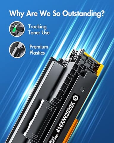 414X Toner Cartridge (with Chip) Replacement for HP 414X Toner Cartridges 4 Pack High Yield, Works with HP Color Laserjet Pro MFP M479fdw Toner, Color Laserjet Pro M454dw M454dn M480f M455dn Printer - Image 8