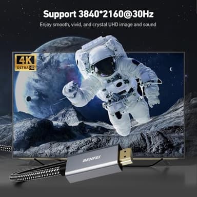 BENFEI DisplayPort to HDMI, Uni-Directional 4K DisplayPort (DP) Computer to HDMI Monitor 6 Feet Cable Compatible with HP, ThinkPad, AMD, NVIDIA, Desktop and More - Male to Male, Space Grey - Image 5