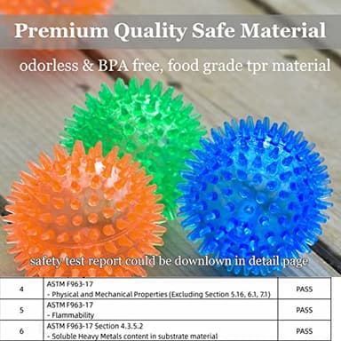 LECHONG 12pack Squeaky Dog Toys Spiky Dog Balls Cleans Teeth and Promotes Dental and Gum Health for Your Pet Squeaker Ball Toys for Aggressive Chewers (S 12PACK) - Image 2