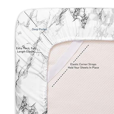 1500 Supreme Collection Extra Soft Marble Print 4-Piece Sheet Set- Luxury Bed Sheets Set with Deep Pocket Wrinkle Free Bedding, King Size - Image 3