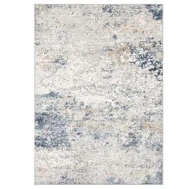 Area Rug Living Room Rugs - 5x7 Abstract Large Soft Indoor Washable Rug Neutral Modern Low Pile Carpet for Bedroom Dining Room Farmhouse Home Office - Beige Blue - Image 9