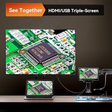 Elikliv EM3K-3D Max 3D Digital Microscope with Magnetic Dual Lens, 3K HDMI, 10.1" Flex Arm, Coin & Electronics Repair Microscope with Ring Light, 64GB Card Included - Image 8