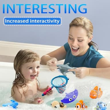 ISEAINNO Bath Toys for Kids No Hole Mold Free Bath Toys for Toddlers with Storage Bag for Bath Shower Birthday Gifts Summer Beach Pool Activity, Perfect for Children's Day Present - Image 6
