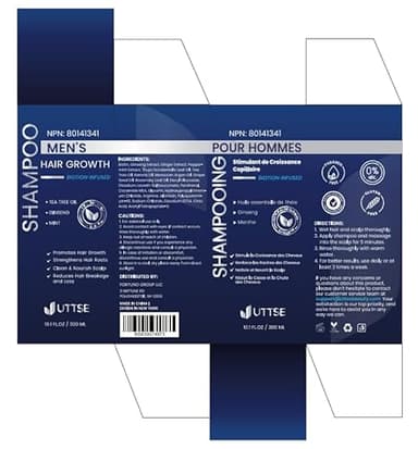 Uttse Biotion Hair Growth Shampoo for Men: Natural Thickening Shampoo with Tea Tree Oil Ginseng Mint for Hair Loss and Thinning Hair - 10.1 fl.oz, Dark Blue - Image 9