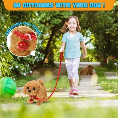 KSABVAIA Plush Teddy Toy Puppy Electronic Interactive Dog - Walking, Barking, Tail Wagging, Stretching Companion Animal for Kids Toddlers. - Image 4