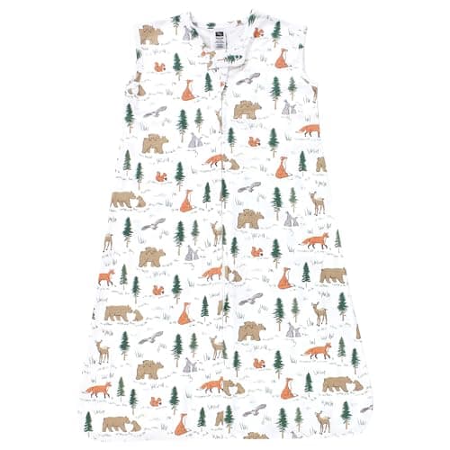 Hudson Baby Unisex Baby Cotton Sleeveless Wearable Sleeping Bag, Sack, Blanket, Sweet Woodland, 0-6 Months - Image 1