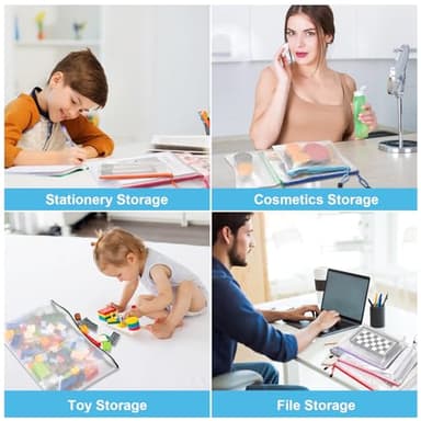 20pcs Mesh Zipper Pouch Bags,9 Sizes Plastic Zipper Bags for Organization,Reusable Zipper Pouches for Puzzle Board Game Storage,for Travel School Office Supplies. - Image 6