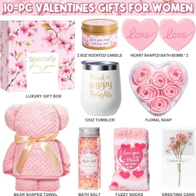 Birthday Gifts for Women, Self Care Gifts Cherry Blossom Relaxing Bath Spa Gifts Baskets Care Package Pink Romantic Anniversary I Love You Gifts Mothers Day Gifts for Mom Women Her Friends Wife Sister - Image 2