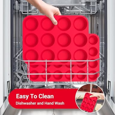 Redfly Silicone Muffin Pan & Cupcake Pans for Baking - 12 Cup Regular Size BPA Free Egg Bites Molds - Image 7