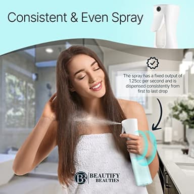 BeautifyBeauties Spray Bottle For Hair – Continuous Mister Spray Bottle for Hairstyling, Cleaning, Plants, Pets, Barbers, Salons, Essential Oil Scents (Clear, 18.6oz/500ml) "11" H x 2.6" L - Image 2