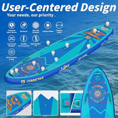 iTAOSTAR J06A 35" Extra Wide Paddle Board for Better Balance, Inflatable Stand Up Paddle Board with Premium SUP Accessories, Inflatable Paddle Boards for Adults/Youth of All Skill Levels - Image 3