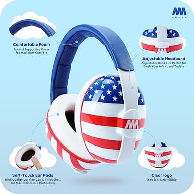Mumba Baby Ear Protection Noise Cancelling HeadPhones for Babies and Toddlers Baby Earmuffs - Ages 3-24+ Months - Image 6