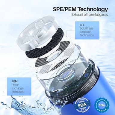 MOVOCA Upgrade Hydrogen Water Bottle, 3Min 2200PPB Rapid Hydrogen Water Generator -SPE PEM Tech, 14OZ Portable Hydro Water Machine, Health Care Gifts for Husband, Wife, Family, Friends, Travel - Image 3