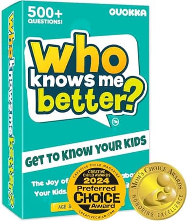 QUOKKA Who Knows Better? - Original - Family Card Trivia Game | Fun Learning & Educational Questions for Families | Suitable for Boys & Girls - Image 1