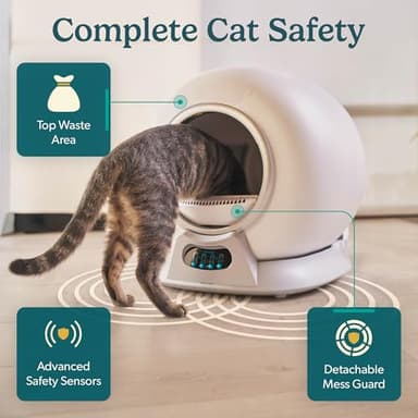 PetCove Self Cleaning Automatic Litter Box for Multi cat - XL Capacity/Quiet Operation/Odor Control/Anti-Pinch Safety/Easy App Control with Ultra Fast 5 GHz Wi-Fi - Includes Litter Bag Liners - Image 9