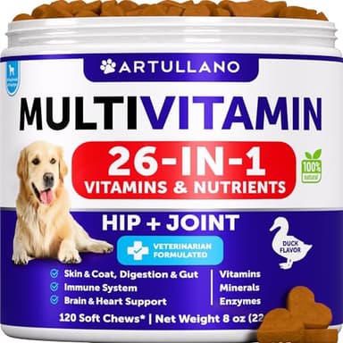 Dog Multivitamin Chewable with Glucosamine 26 in 1 - Dog Vitamins and Supplements - Senior & Puppy Multivitamin for Dogs - Pet Joint Support Health - Immunity, Mobility, Gut Skin - 120 Chews - Image 1