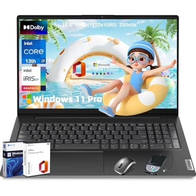 Lenovo V15 Premium Business Laptop - 15.6" FHD Display, IntelCore i7-1355U Processor, Wi-Fi 6, Numeric Keypad, HDMI, RJ45, Windows11 Pro, Office Lifetime (40GB RAM, 1TB SSD) - Image 1