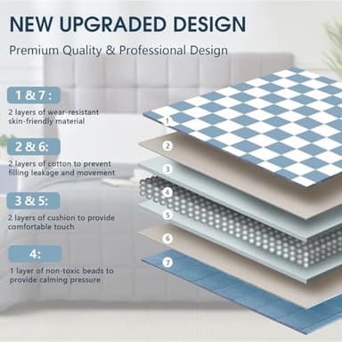 Blue Checkered Weighted Blanket for Adults 12lbs, 48"x72", Twin Full Size Cooling Plaid Heavy Throw Blanket for 110-130lbs, Microfiber Soft Thick Big Blankets Weighted Comforter Gift for Sleeping - Image 5
