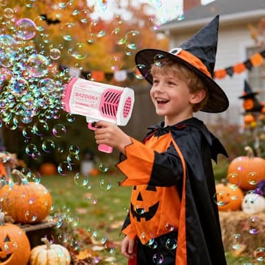 Bubble Machine Gun, 69 Holes Bubble Gun with Lights, Pink Outdoor Summer Beach Kids Bubbles Toys Birthday Wedding Party Halloween Fun for Girls Boys - Image 2