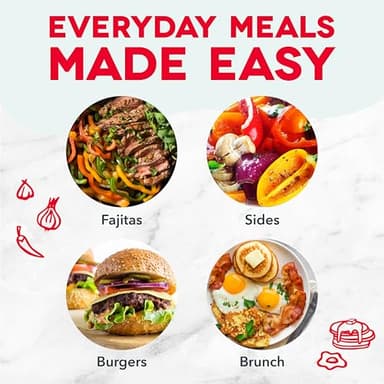 DASH Deluxe Everyday Electric Griddle with Dishwasher Safe Removable Nonstick Cooking Plate for Pancakes, Burgers, Eggs and more, Includes Drip Tray + Recipe Book, 20” x 10.5”, 1500-Watt - Grey - Image 5