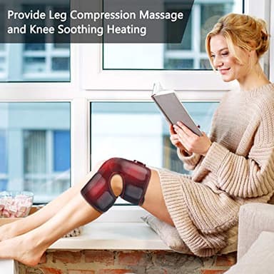 QUINEAR Air Compression Knee Massager with Heat, Knee Brace Wrap for Arthritis Pain Relief, Heating Pad for Knee for Circulation and Pain Relief,3 Modes & 3 Intensities - Image 2