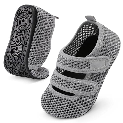 BARERUN Water Shoes Toddler Boys Girls Quick Dry Barefoot Aqua Shoes Swim Pool Beach Shoes Non Slip Breathable Sandals Lightweight Summer House Slippers LightgreyHole 3.5-4.5 - Image 1