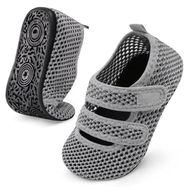 BARERUN Water Shoes Toddler Boys Girls Quick Dry Barefoot Aqua Shoes Swim Pool Beach Shoes Non Slip Breathable Sandals Lightweight Summer House Slippers LightgreyHole 3.5-4.5 - Image 1