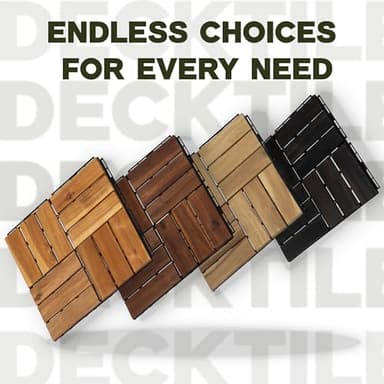 VICTORY RELAX Acacia Wood Flooring Interlocking Deck Tiles for Patio Decor 9 Pcs 12 Slats VR White Oak - Waterproof Indoor & Outdoor Decor - Balcony Garden Decking Tile (12.2 * 12.2 * 0.7 inches) - Image 6