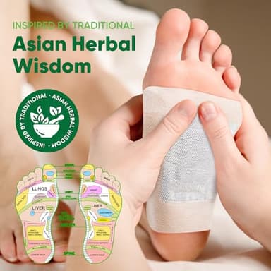 AOSORW Natural Cleansing Foot Pads - Ginger Mugwort Bamboo Vinegar - Premium Foot Care - Relieves Stress and Fatigue - Improves Sleep and Supports Body Cleansing - 30 Pads (Pack of 1) - Image 4