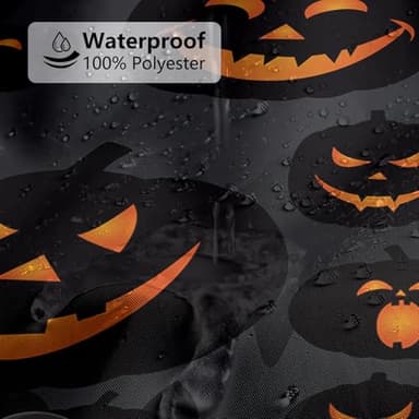 MEHOFOND Halloween Pumpkin Shower Curtain Evil Pumpkin Shower Curtain Black Fall Shower Curtains for Bathroom Decor Washable Durable Fabric Shower Curtains 72x72 inch - Image 5